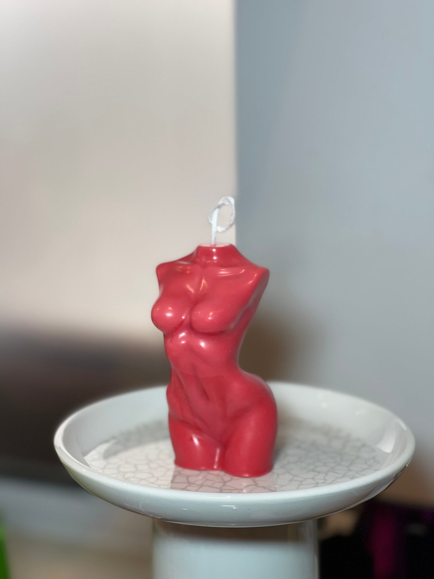 Raspberry Vanilla lightly scented pillar candle