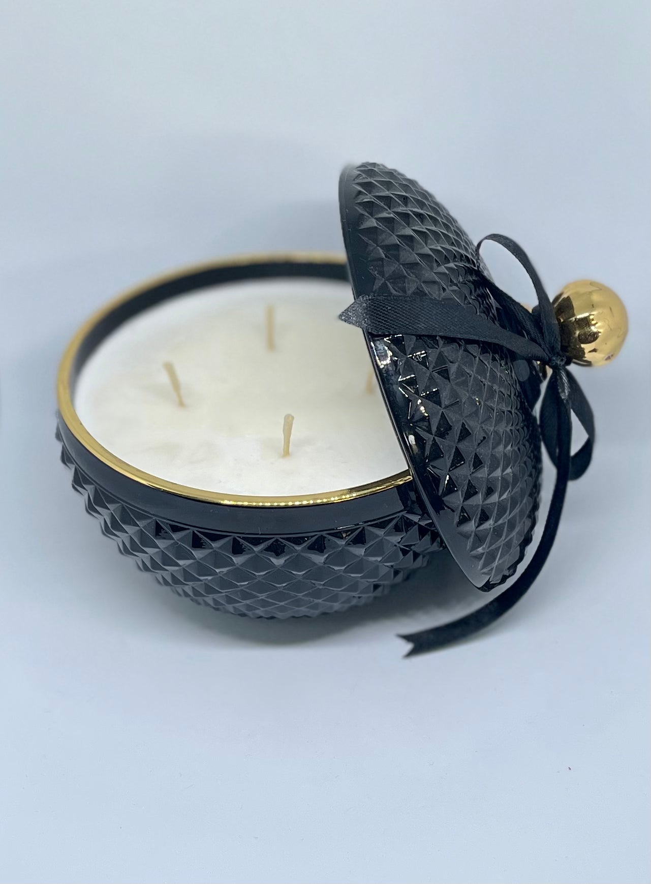 Caramel Snowflake luxury design glass candle