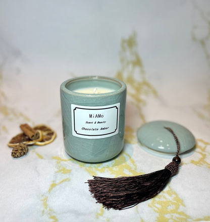 Chocolate Amber Luxury ceramic jar candle