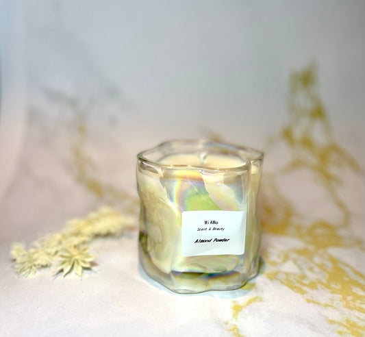 Almond Powder Luxury scented glass candle