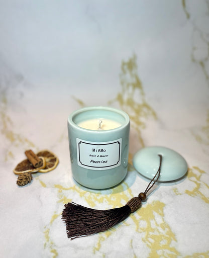 Peonies Luxury ceramic jar candle