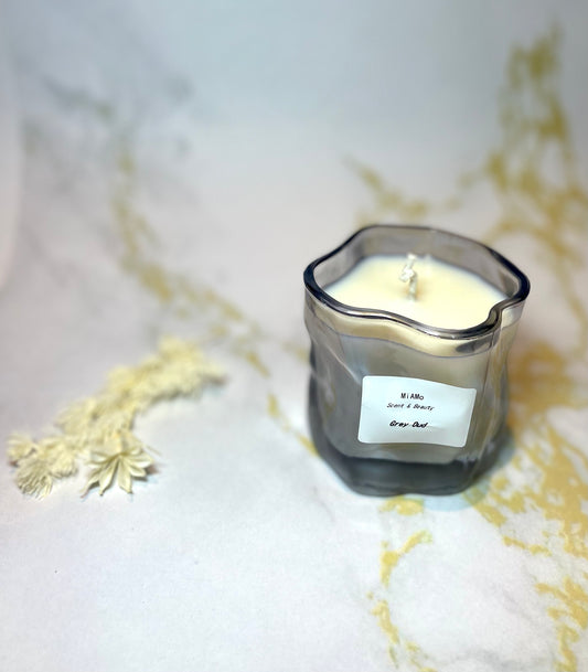 Grey Oud Luxury scented glass candle