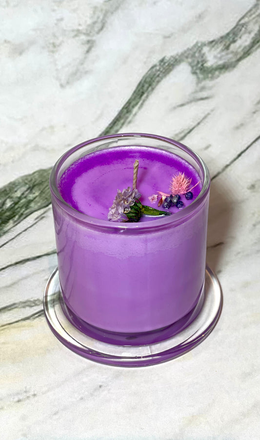 Lavender & Tobacco glass jar  with cover candle